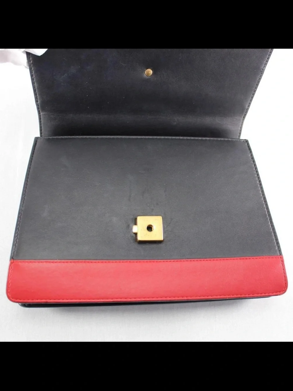 Gucci Black Leather Satchel with Green & Red Web and Bamboo Handle